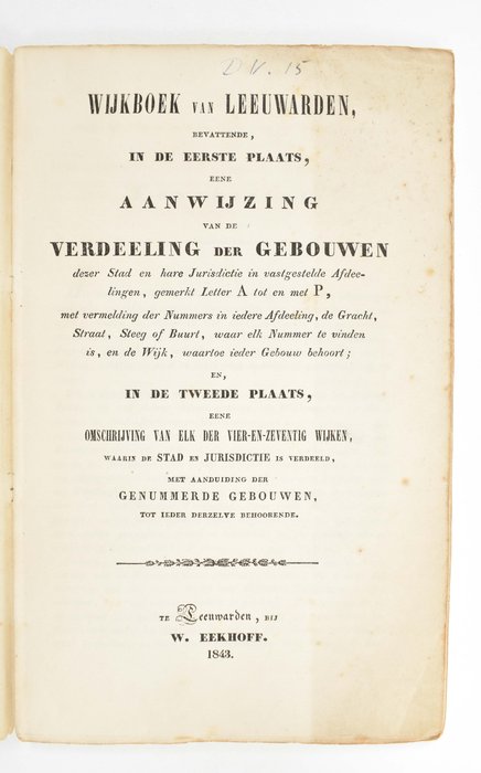 J.F.C. Esau - Wijkboek van Leeuwarden - 1843