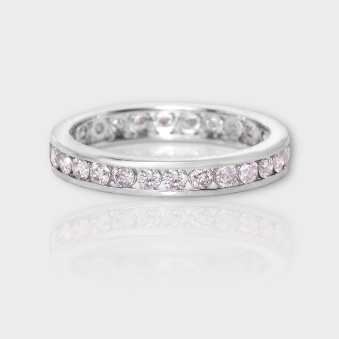 Ingen mindstepris - Alliancering - 14 karat Hvidguld -  125ct tw Diamant (Natur) - IGI Natural Fancy Pink