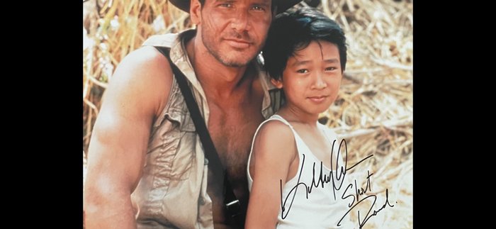 Indiana Jones and the Temple of Doom (1984) - Signed by Ke Huy Quan (Short Round) - WITH RARE CHARACTER INSCRIPTION!