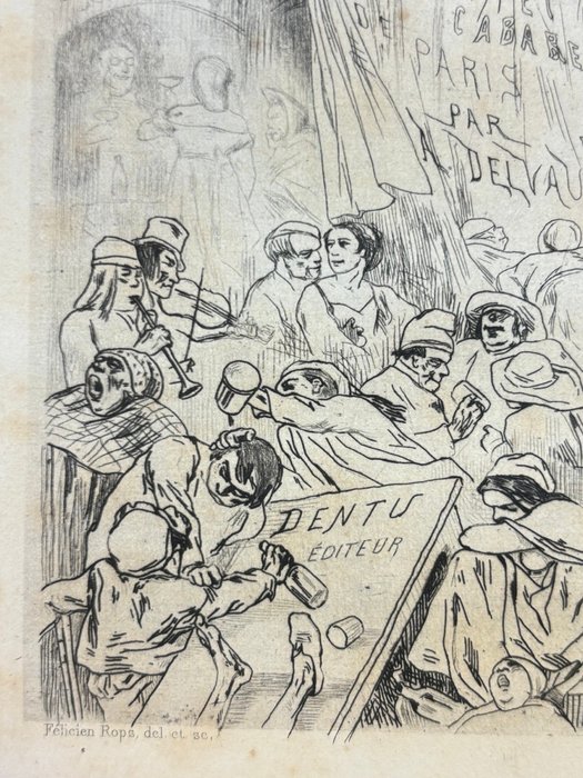 Alfred Delvau / Gustave Courbet Félicien Rops Flameng - Histoire anecdotique des cafés et cabarets de Paris - 1862