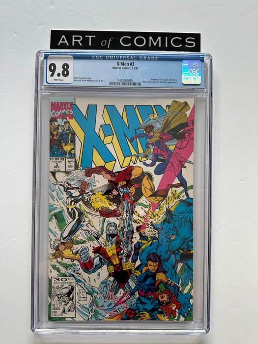 X-Men #3 - Acolytes, Magneto, Val Cooper, Nick Fury, Moira McTaggert Appearance - CGC Graded 9.8! - Extremely High Grade!! - White Pages! - 1 Graded comic - Første udgave - 1991