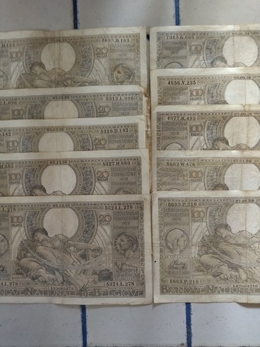 Belgien. - 100 x 100 Francs - various dates - Pick 107 and 112  (Ingen mindstepris)