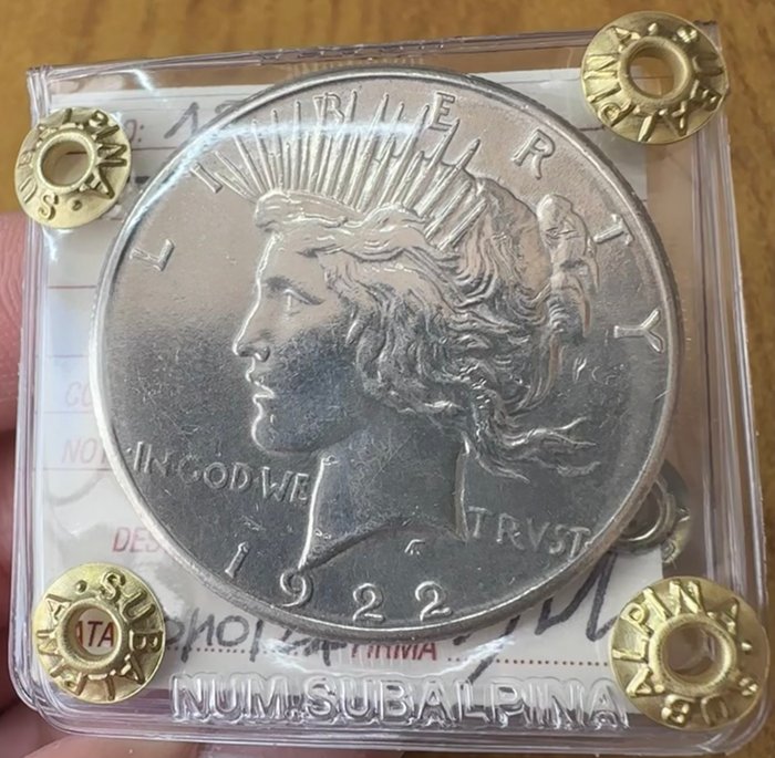 Förenta staterna. Peace Dollar 1922 S  (Ingen mindstepris)