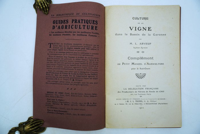 M.L. Arveuf - Petit manuel d'Agriculture pour le sud-ouest, Culture de la vigne dans le Bassin de la Garonne - 1912