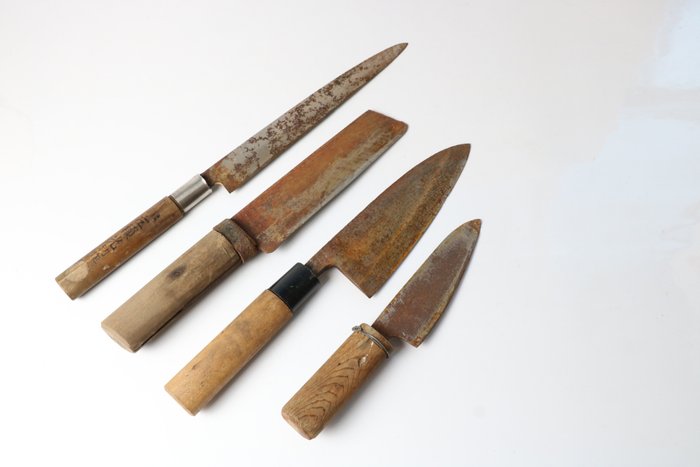 "刀 KATANA"  柳刃 Yanagiba , 薄刃 Usuba , 出刃 Deba , - Køkkenkniv - Kitchen knife set - Stål - Japan