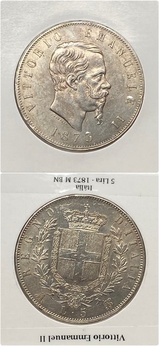 Italien Vittorio Emanuele II di Savoia (1861-1878) 5 Lire 1871/1873 (2 coins)  (Ingen mindstepris)