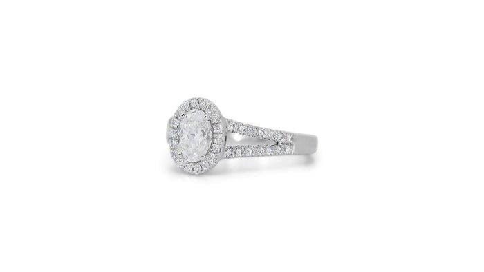 Ring - 18 kraat Hvidguld -  130ct tw Diamant (Natur) - Diamant