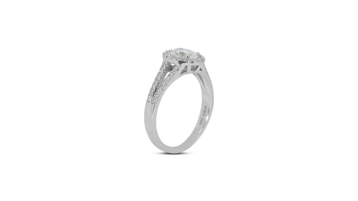 Ring - 18 kraat Hvidguld -  130ct tw Diamant (Natur) - Diamant