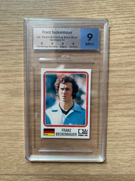 1994 Panini World Cup Story Maradona #224, Cruyff #89, Beckenbauer #63 MTG 9 - 3 Graded sticker