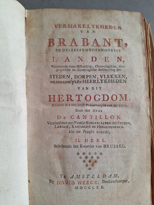 Cantillon - Vermakelykheden van Brabant met alle gravures - 1770