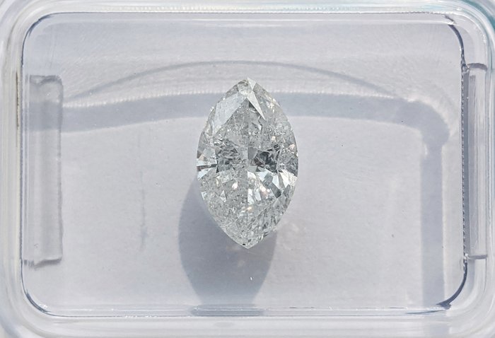 Ingen mindstepris - 1 pcs Diamant  (Natur)  - 1.01 ct - Marquise - G - I2 - International Gemological Institute (IGI)