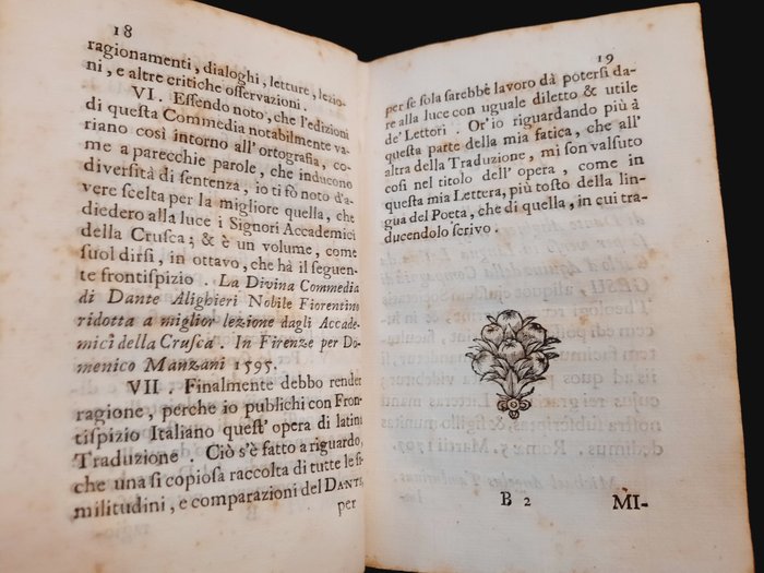 Carlo D'Aquino - Le similitudini della Commedia di Dante Alighieri - 1707