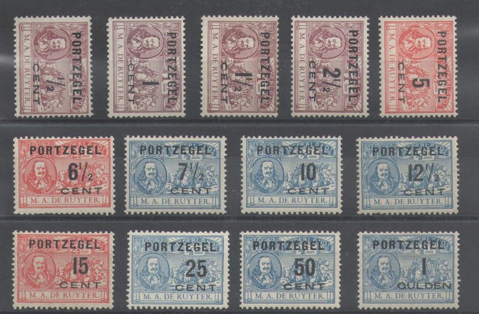 Holland 1907 - De Ruyter frimærker - NVPH P31/P43