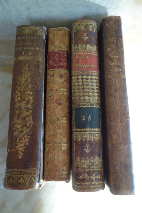 Collectif de Jésuites - 4 livres: Nouvelles des Missions d'Inde, Chine et Japon extraites des Lettres Edifiantes - 1810-1841