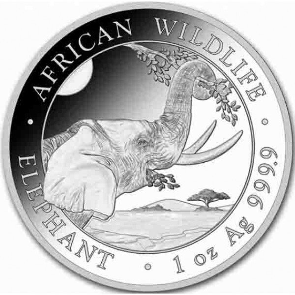 Somalia. 10 x 1 oz 2023 African Wildlife Elephant Silver Coin BU