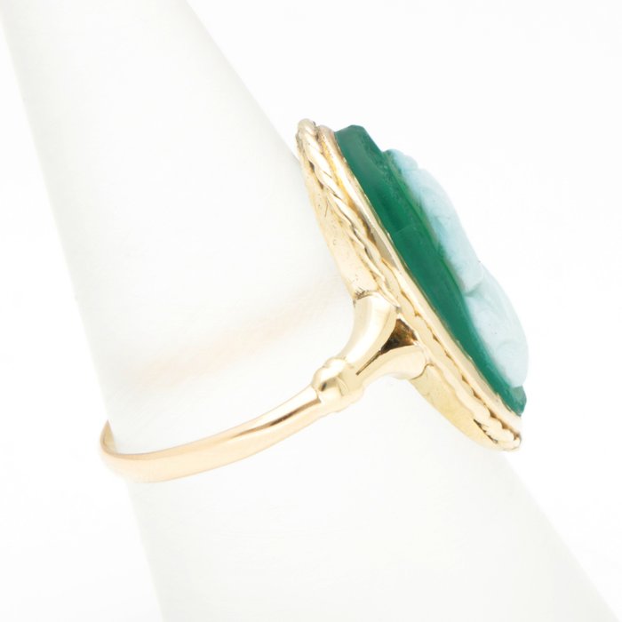 Ingen mindstepris - Ring - 14 karat Gulguld - Chrysoprase