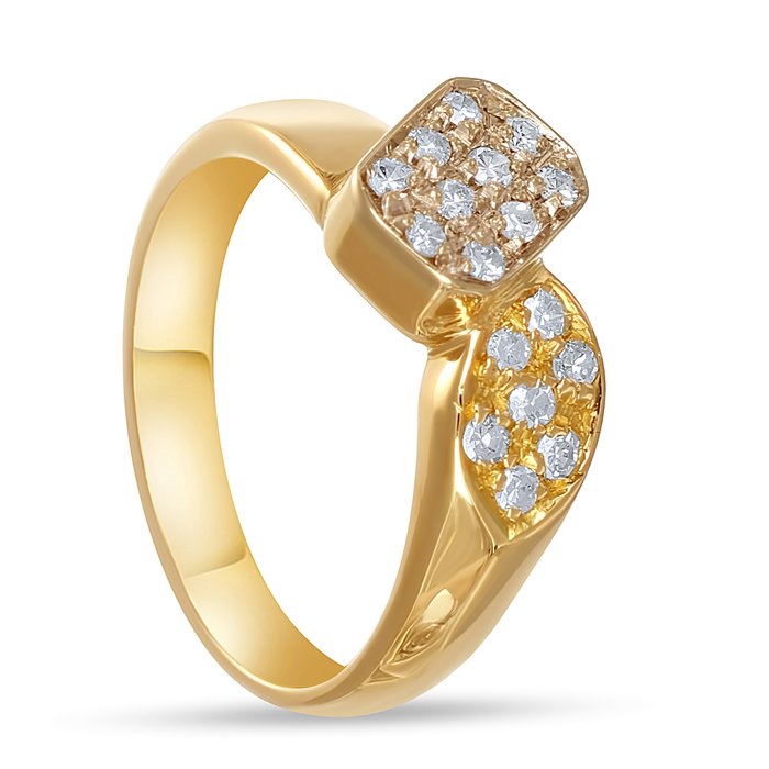 Ring - 18 kraat Gulguld, Hvidguld -  0.51ct. tw. Diamant (Natur)