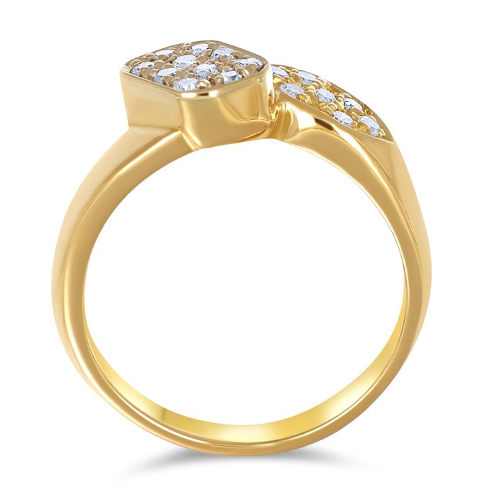 Ring - 18 kraat Gulguld, Hvidguld -  0.51ct. tw. Diamant (Natur)