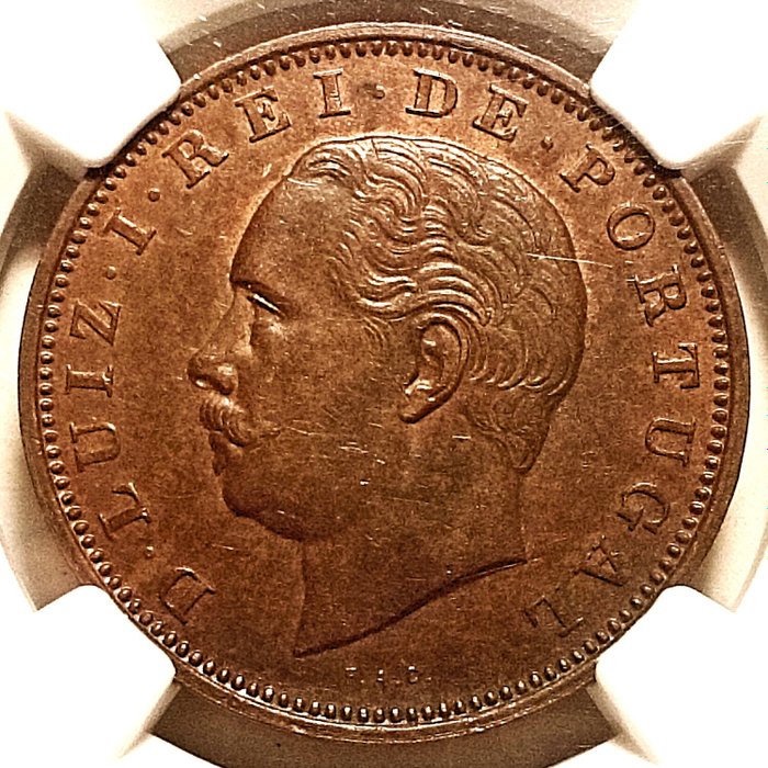 Portugal D Luís I (1861-1889) XX Reis 1883 - NGC - AU58 BN  (Ingen mindstepris)