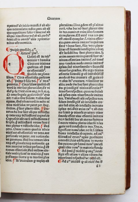 Tommaso d'Aquino - [Incunable] - Duodecim Quodlibet - 1476