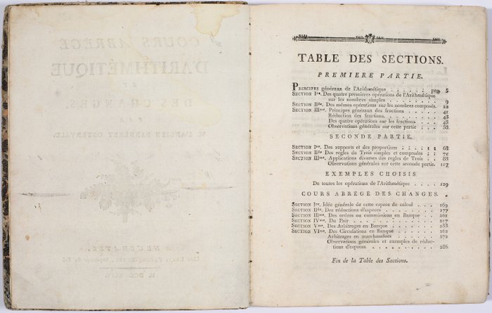 Frédéric Samuel Ostervald - Cours abrégé d’Arithmétique et des Changes - 1794