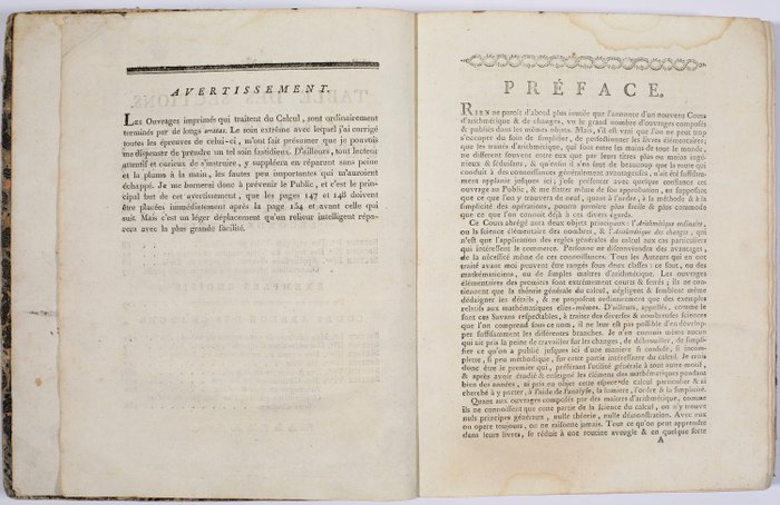 Frédéric Samuel Ostervald - Cours abrégé d’Arithmétique et des Changes - 1794