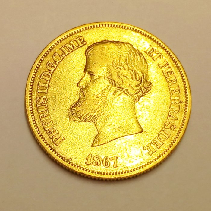 Brasilien Pedro II 1831-1889 20000 Reis Gold 1867