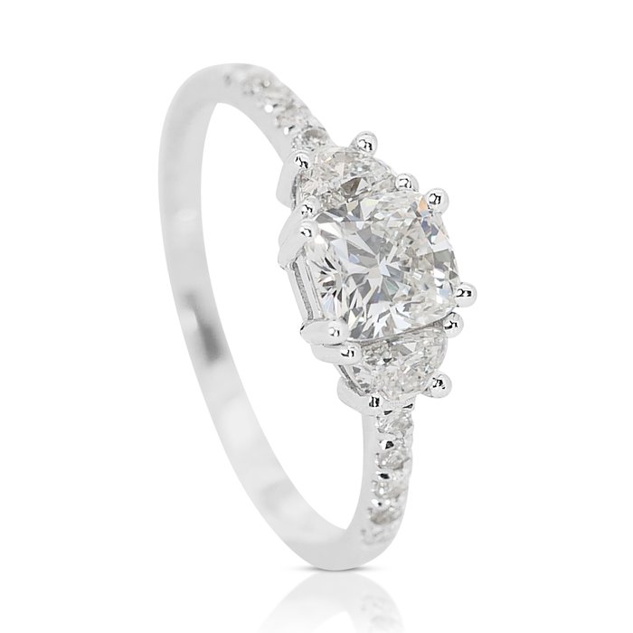 Ring - 18 kraat Hvidguld -  1.42ct. tw. Diamant (Natur) - Diamant