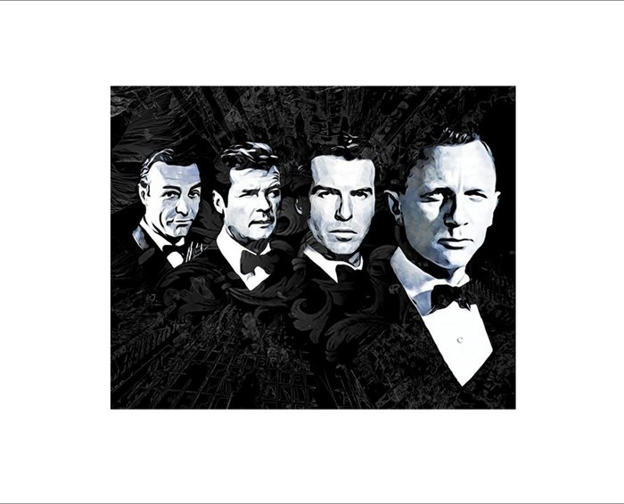 James Bond - By Artist Raffaele De Leo - Giclèe  5/10 - 007 Four Cm.47x55 2021