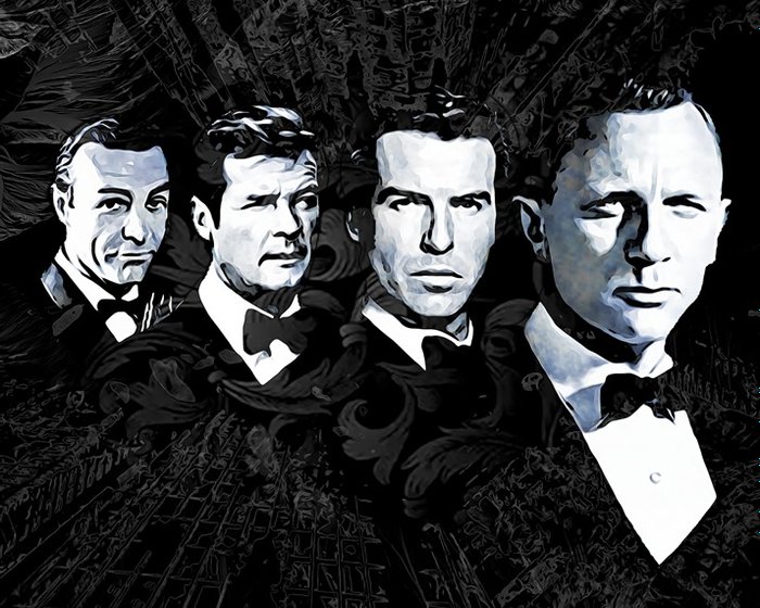 James Bond - By Artist Raffaele De Leo - Giclèe  5/10 - 007 Four Cm.47x55 2021