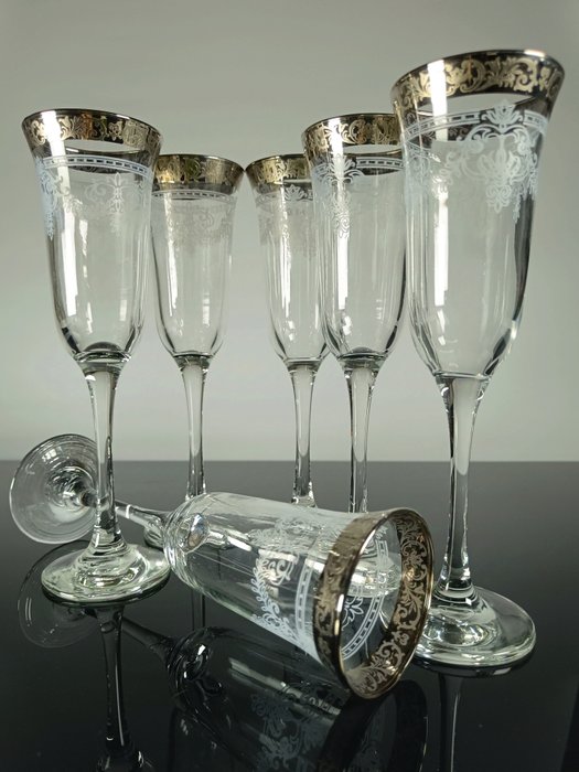 Secoloventesimo - Alterkalk (6) - Crown Flute - Glas, platin 999