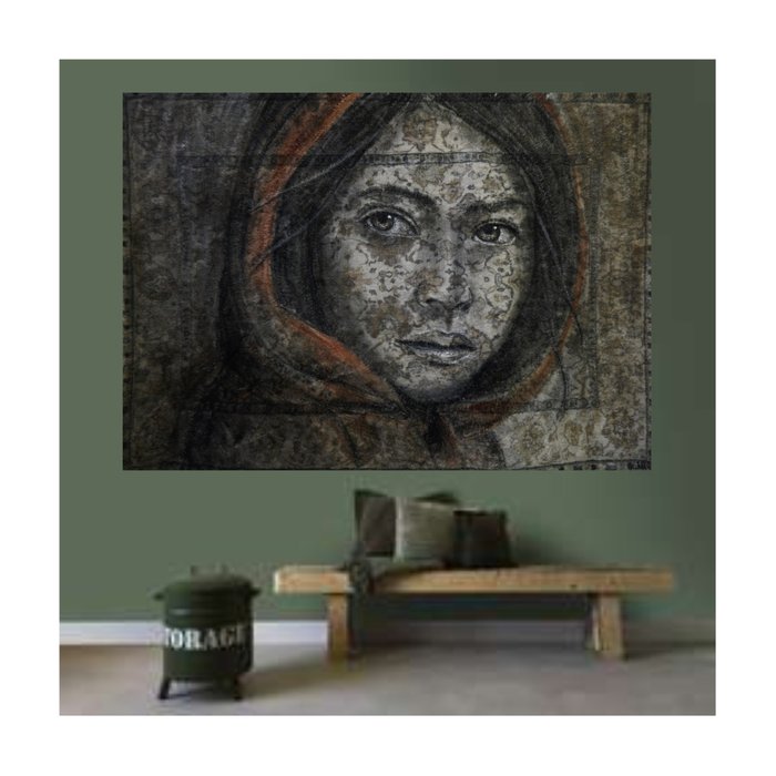 Jacqueline Klein Breteler - Nazira, portrait painting on a carpet - XXL