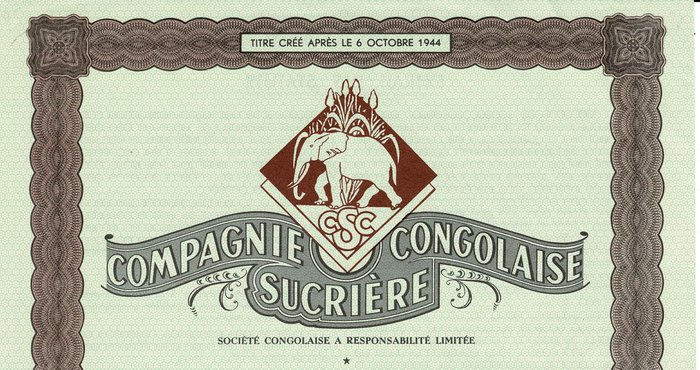 Belgisk Congo. - Part Sociale - 1953 - Compagnie Congolaise Sucrière  (Ingen mindstepris)