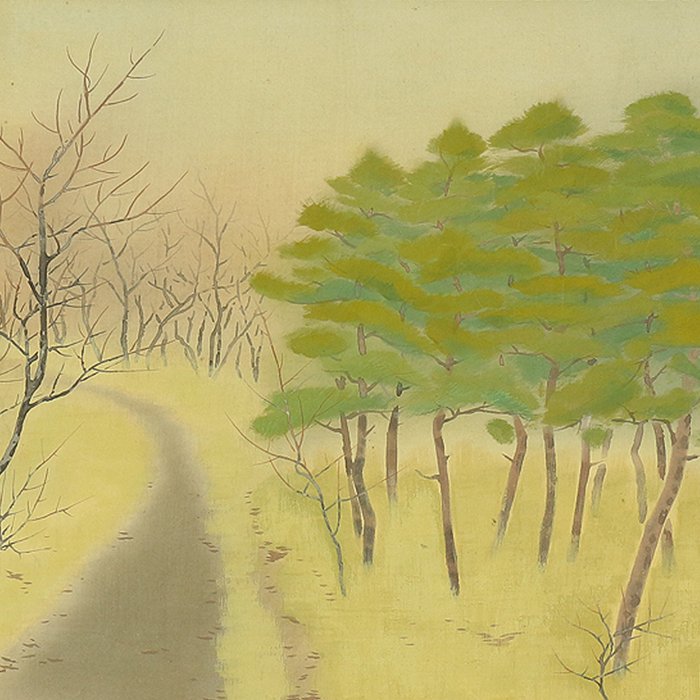 Spring Forest Path Scenery - Mamiya Tadashi 間宮正 (1911-1984) - Japan  (Ingen mindstepris)