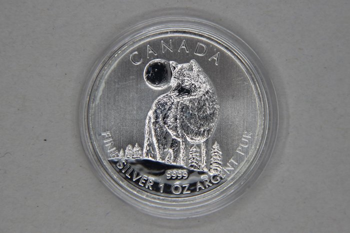 Canada 5 Dollars 2011 1 troy ounce zilveren Maple Leaf - Wolf (Wildlife series)  (Ingen mindstepris)