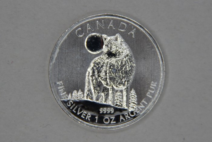 Canada 5 Dollars 2011 1 troy ounce zilveren Maple Leaf - Wolf (Wildlife series)  (Ingen mindstepris)