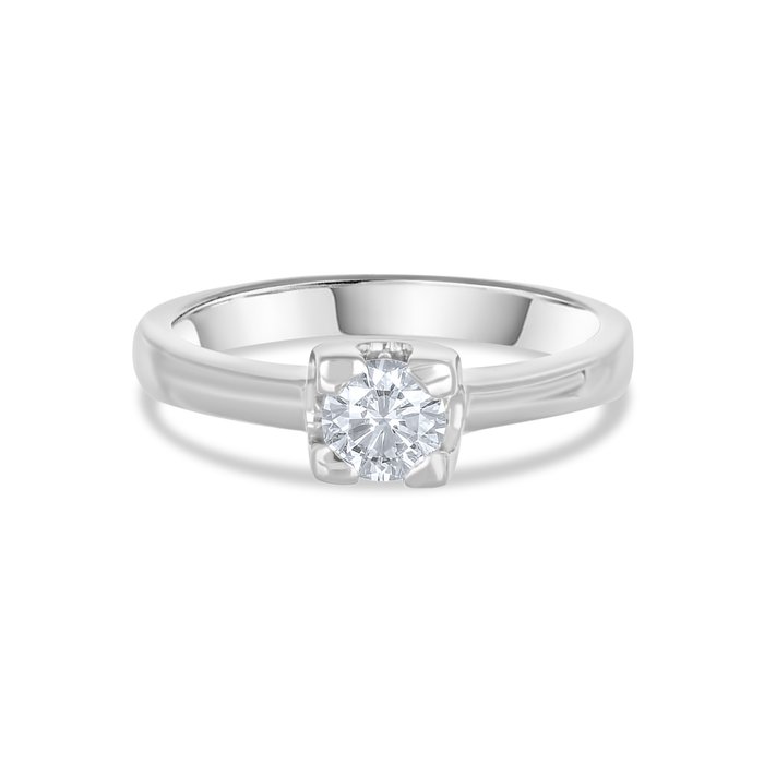 Ring - 18 kraat Hvidguld -  0.51ct. tw. Diamant (Natur)