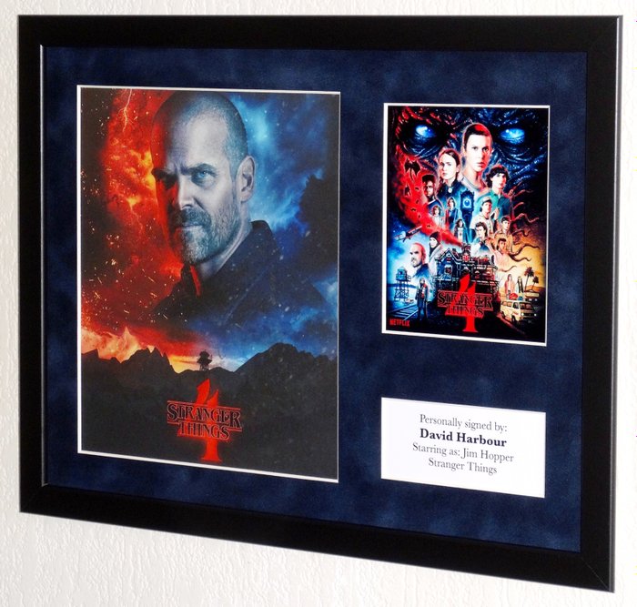 Stranger Things - David Harbour (Jim Hopper) Premium Framed signed + Certificate of Authenticity