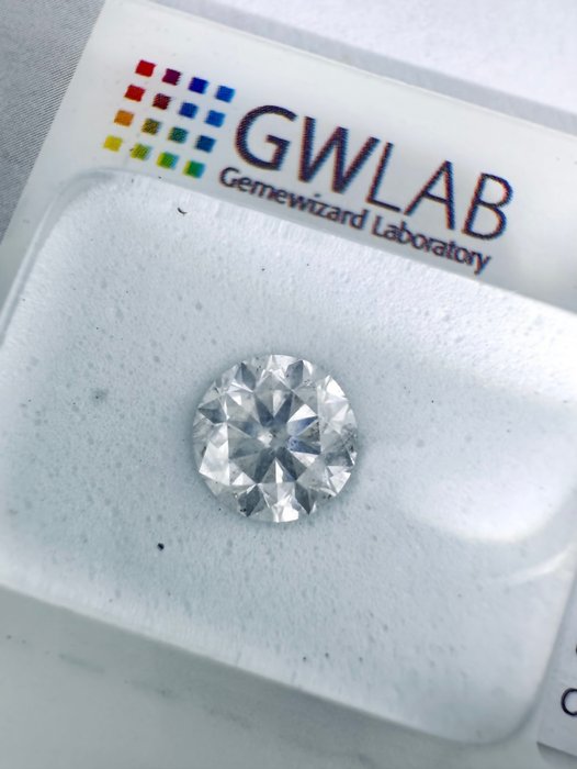 1 pcs Diamant  (Natur)  - 1.21 ct - Rund - D (farveløs) - SI1 - Gemewizard Gemological Laboratory (GWLab) - ( NATURLIG )