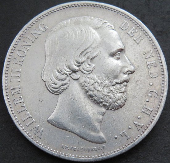 Holland. Willem III (1849-1890). 2 1/2 Gulden 1863 schaars en kwaliteit