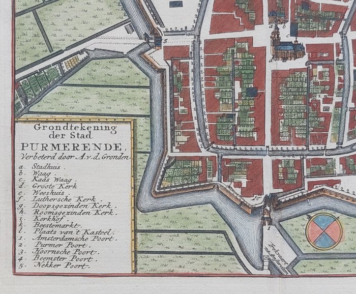 Holland - Purmerend; Isaak Tirion - Grondtekening der Stad Purmerende - 1743