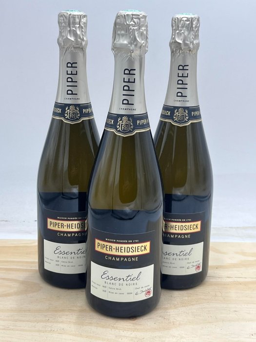 Piper Heidsieck, Extra Brut "Essentiel" - Champagne Blanc de Noirs - 3 Flasker (0,75 L)