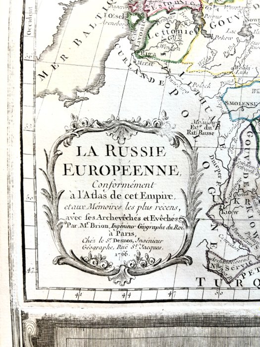 Rusland - Moscou, Lettonie, Litauen, Estland; Louis Charles Desnos - Russie européenne - 1761-1780