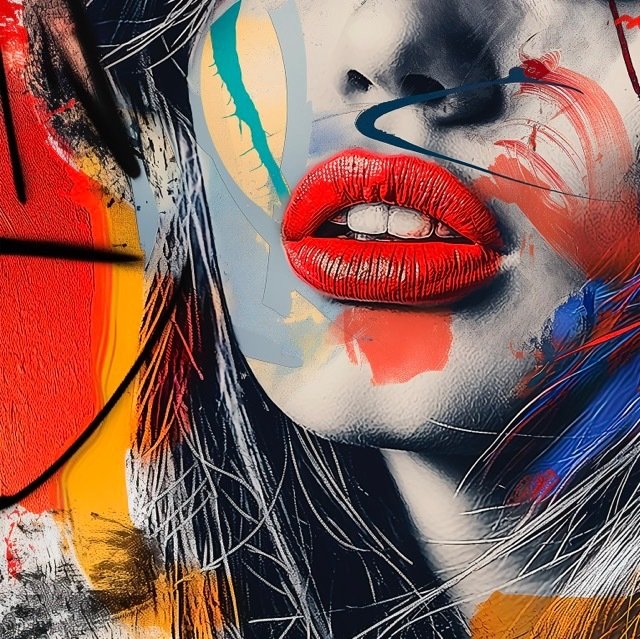 PLM-Art - Woman Red lips