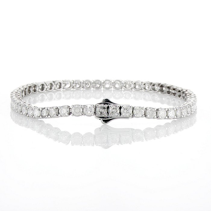 Ingen mindstepris - Tennisarmbånd - 14 karat Hvidguld -  4.95ct. tw. Diamant (Natur) - E-I FARVE