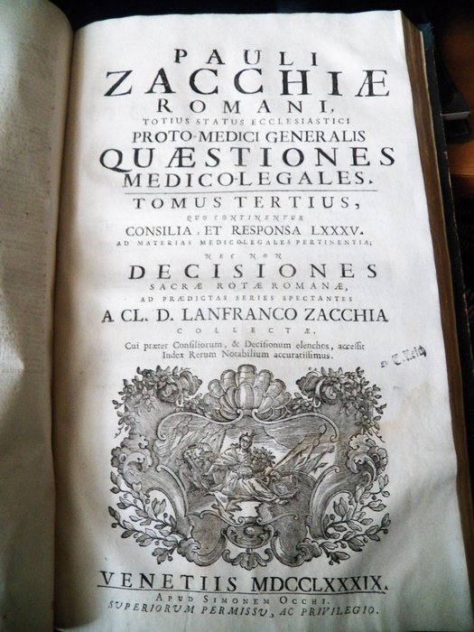 Pauli Zacchiae - Joannis Danielis Horstii - Proto-Medici Generalis - Quaetiones Médico-légales - 1789