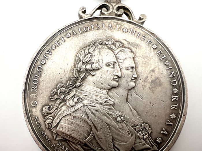 Mexico. Carlos IV (1788-1808). Silver medal Inauguration of the equestrian statue of Charles IV, large silver medal, 1796, by G. A. Gil,  (Ingen mindstepris)