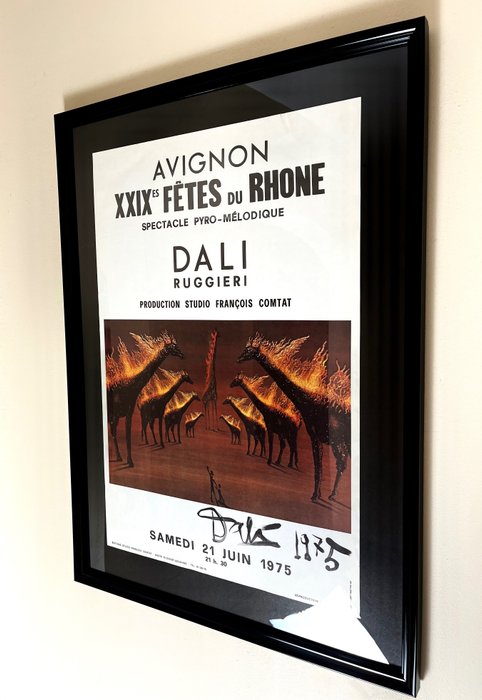 Salvador Dali - Affiche Rare de Salvador Dalí - 29e Fête du Rhône, 21 Juin 1975 - 1970‹erne