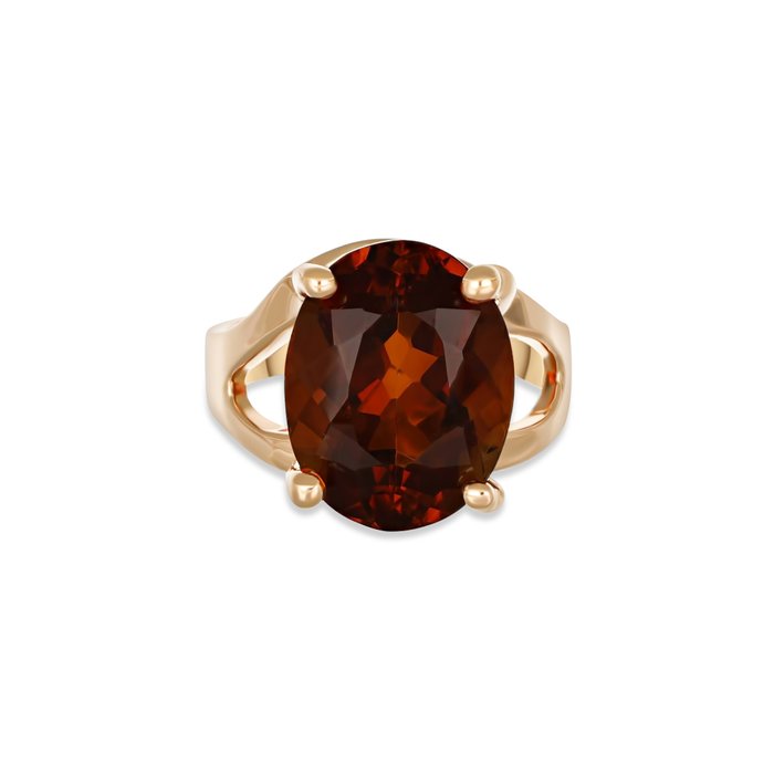 Ring - 14 karat Gulguld -  7.00ct. tw. Kvarts