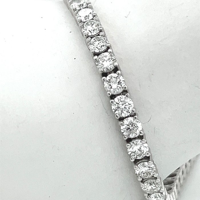 Armbånd - 14 karat Hvidguld -  6.36ct. tw. Diamant (Natur)